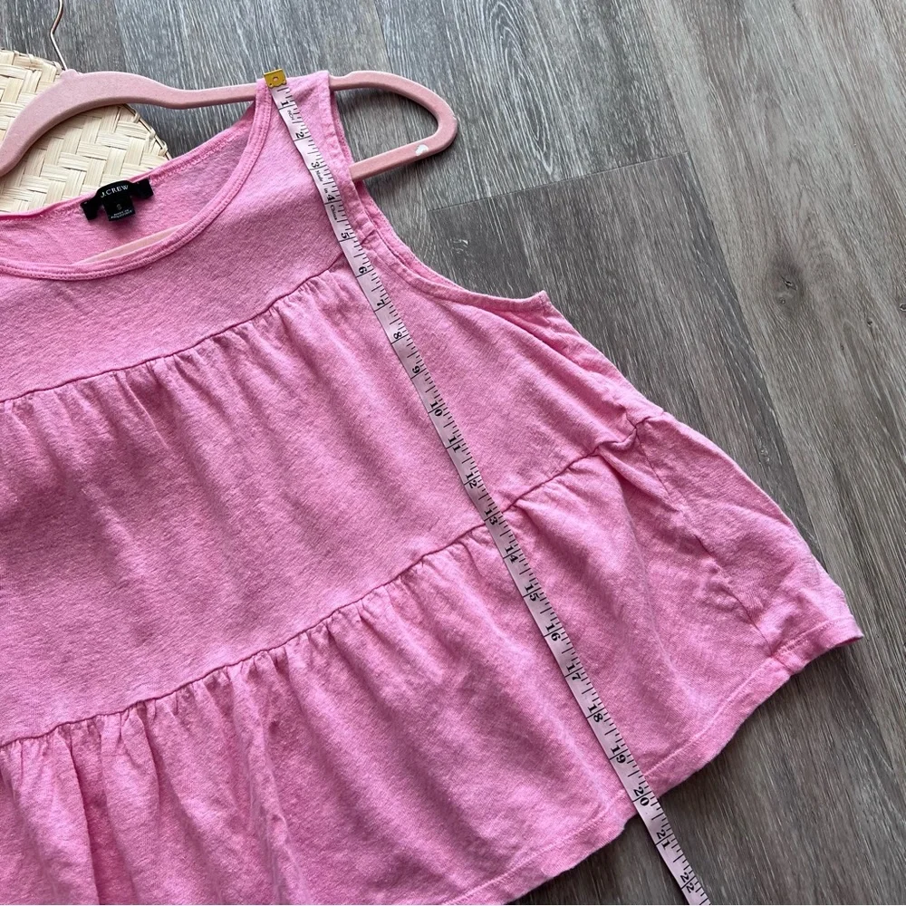 J. Crew‎ pink linen tiered sleeveless blouse